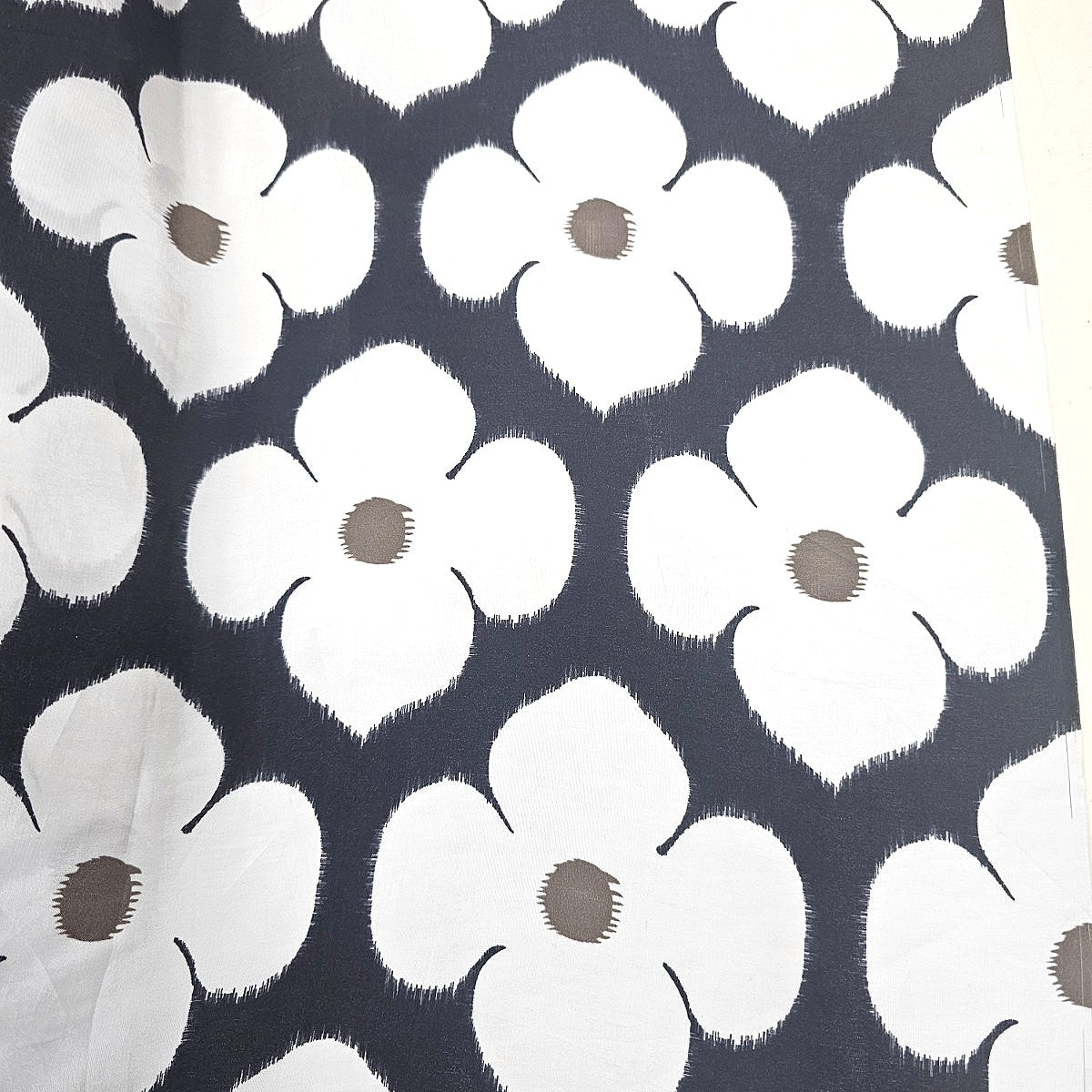 Black Floral Crepe Fabric - EC14708 - EC14708 - Flat fabric