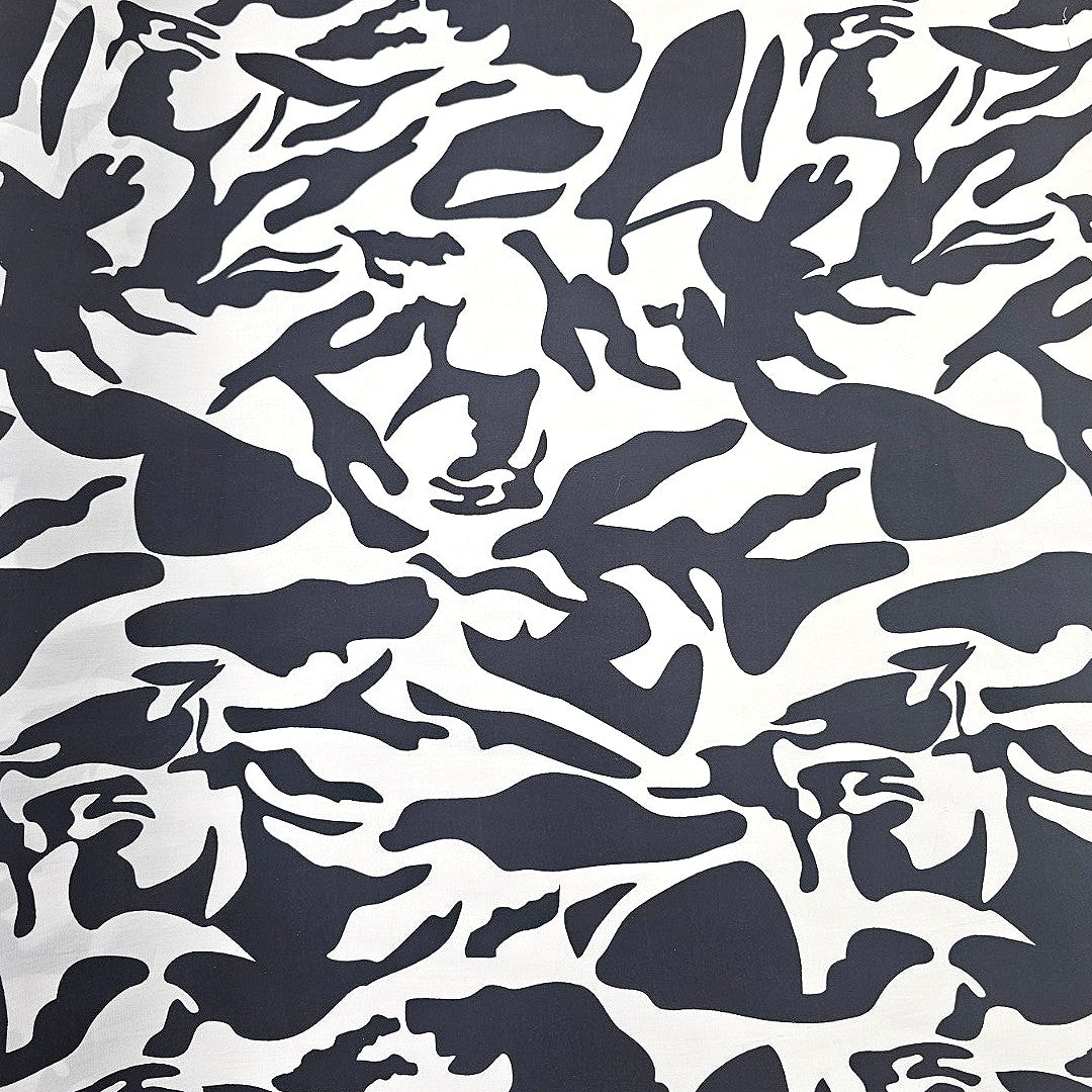 Black Abstract Crepe Fabric - EC14709 - EC14709 - Flat fabric