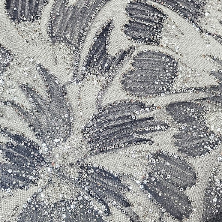 Black Embroidery Net Fabric - EC14742 - EC14742 - Flat fabric