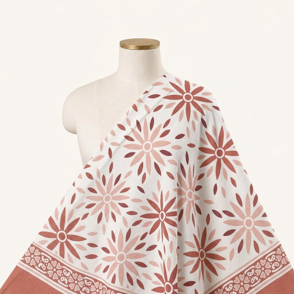 Floral Cotton Fabric - EC14746 - saree_drape