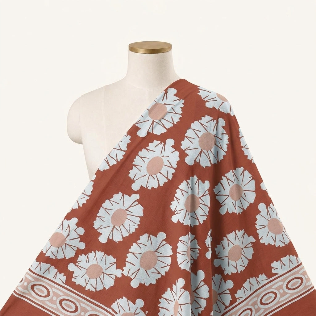 Floral Cotton Fabric - EC14748 - saree_drape