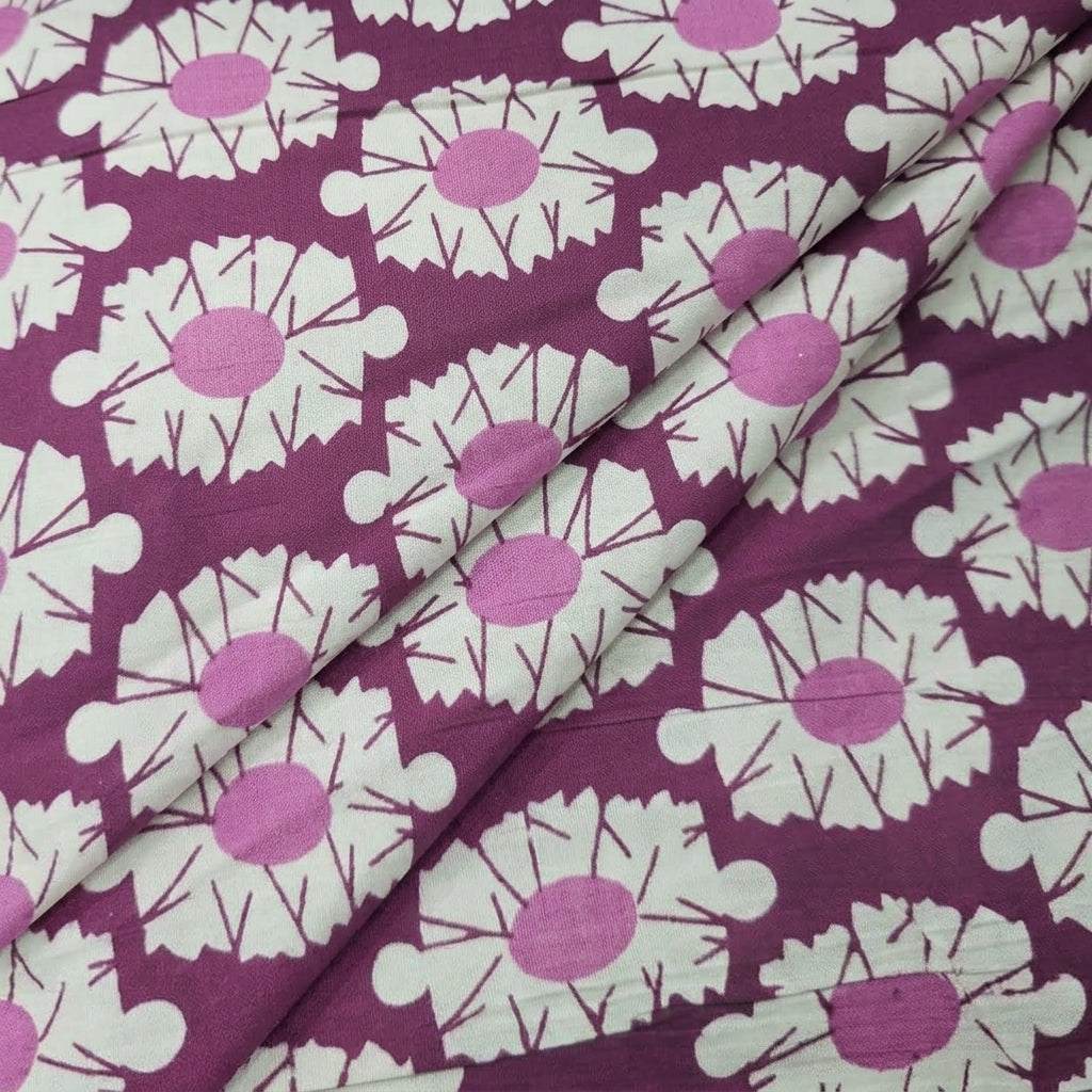 Folded Floral Pink Floral Cotton Fabric