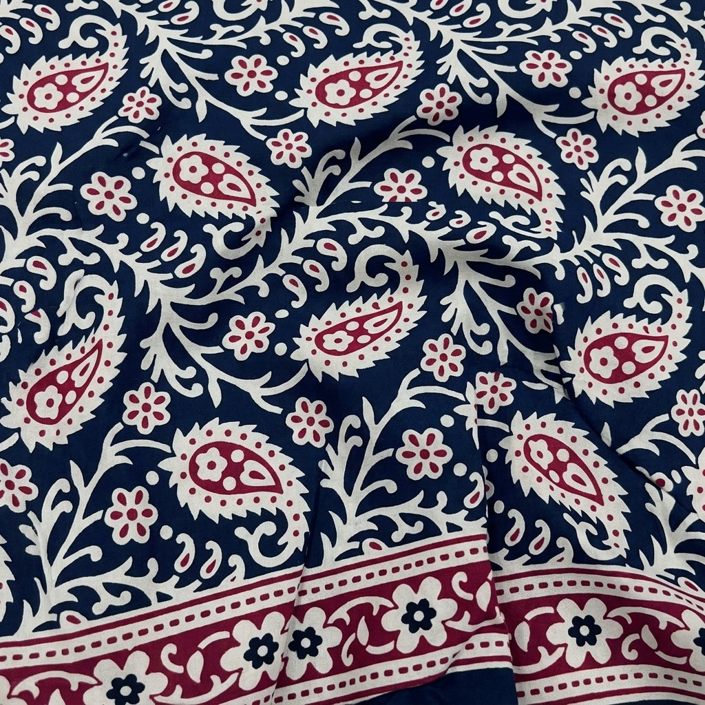 Swirled Paisley Black Paisley Cotton Fabric