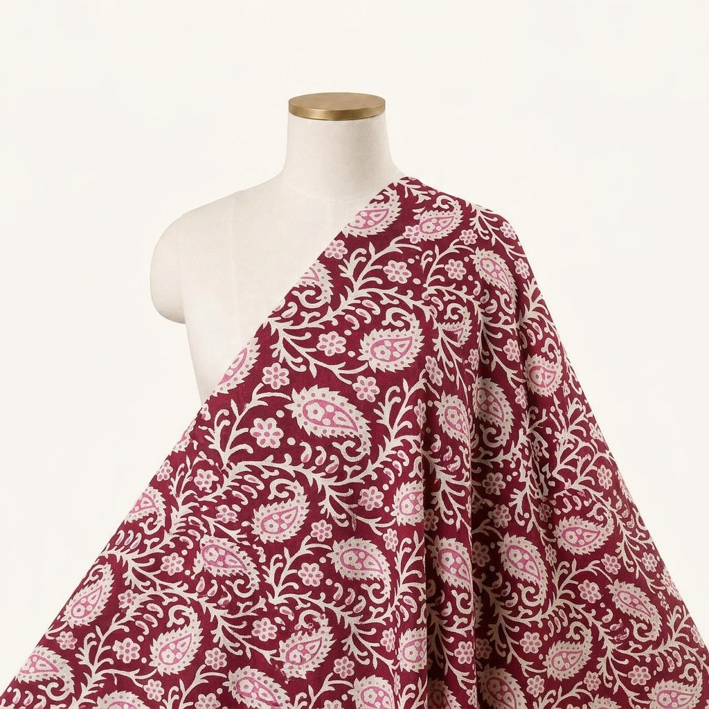 Paisley Cotton Fabric - EC14787 - saree_drape