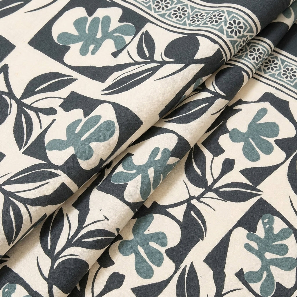 Floral Cotton Fabric - EC14809 - folds