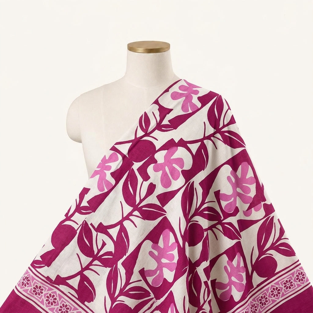 Floral Cotton Fabric - EC14810 - saree_drape