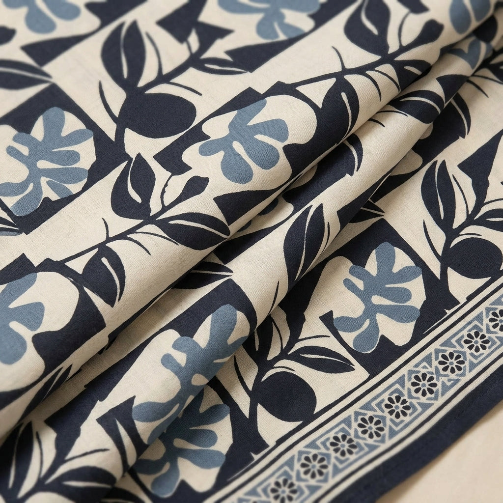Floral Cotton Fabric - EC14811 - folds