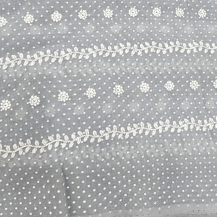 Embroidery Cotton Fabric - EC14912 - Flat fabric