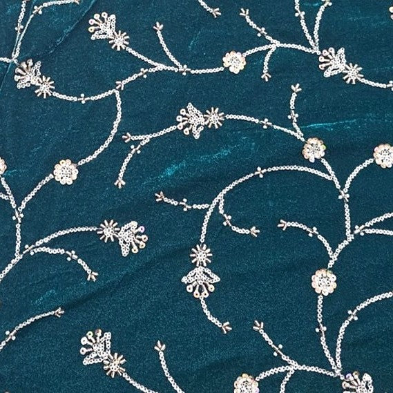 Embroidery Velvet Fabric - EC14946 - Flat fabric