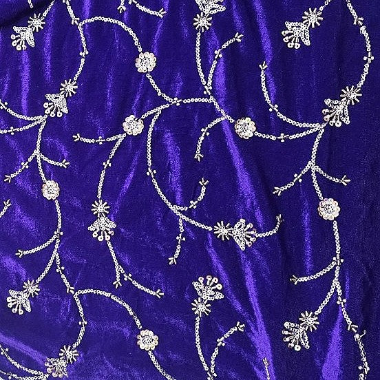 Embroidery Velvet Fabric - EC14948 - Flat fabric