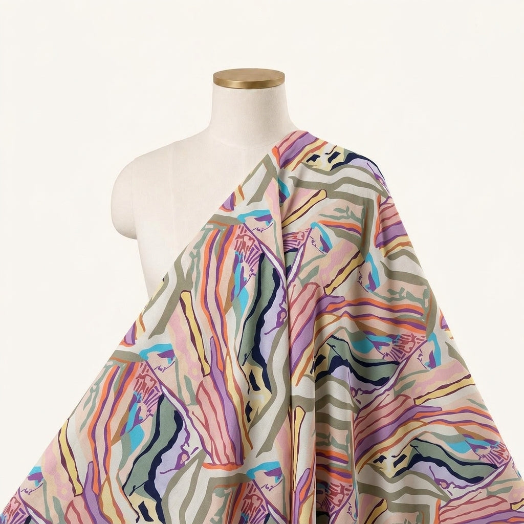 Floral Multicolor Floral Crepe Fabric Draped as a saree