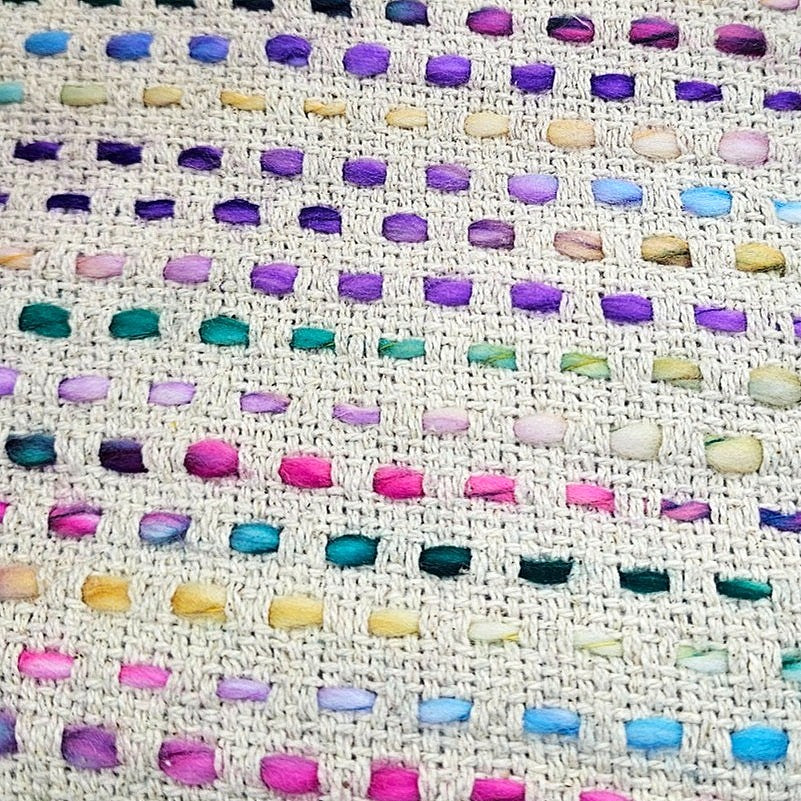 Cream Embroidery Jute Fabric - EC15472 - EC15472 - Flat fabric