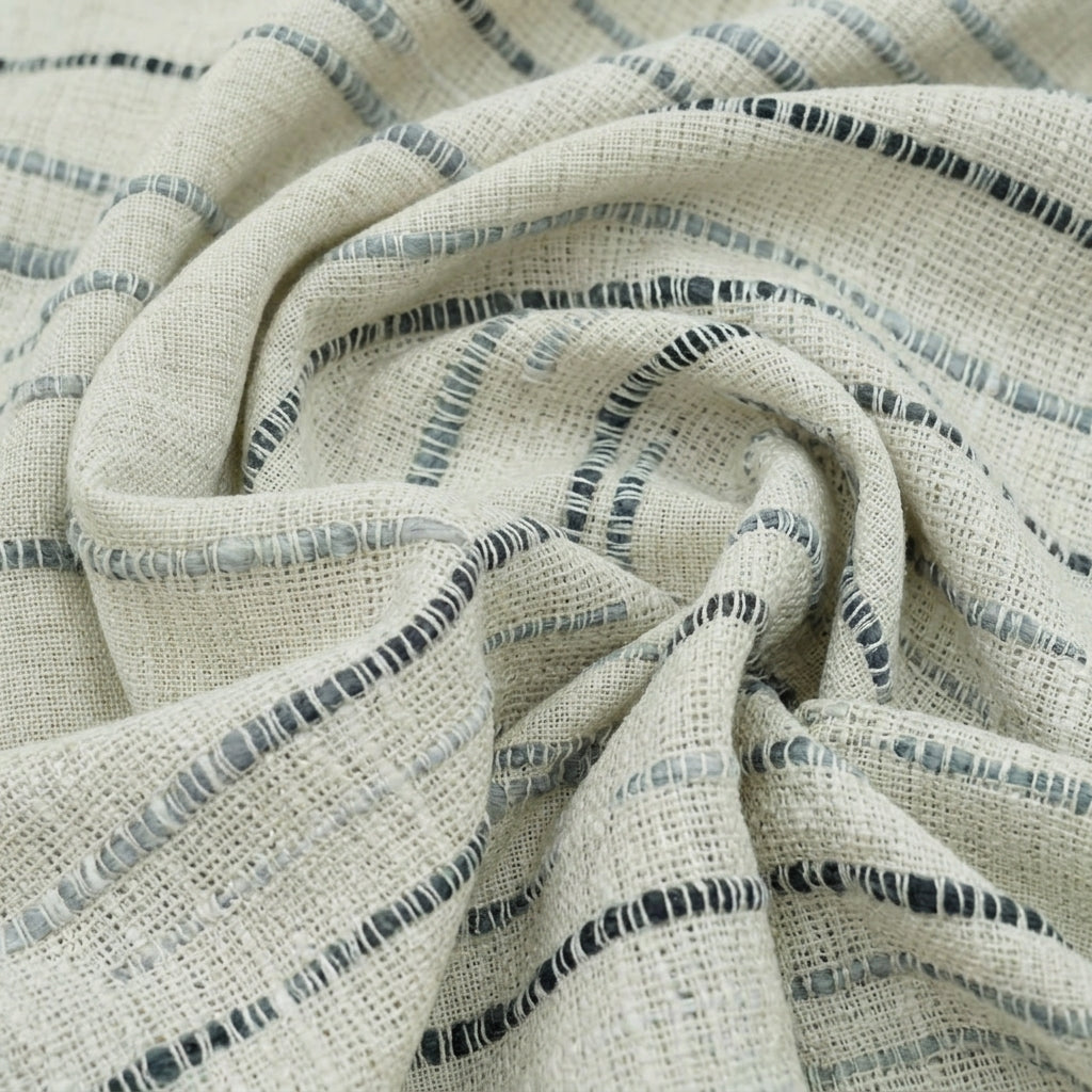 Cream Embroidery Jute Fabric