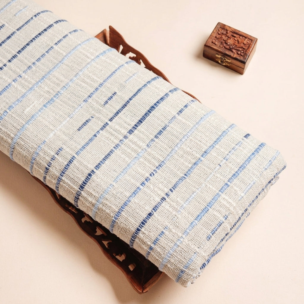 Cream Embroidery Jute Fabric