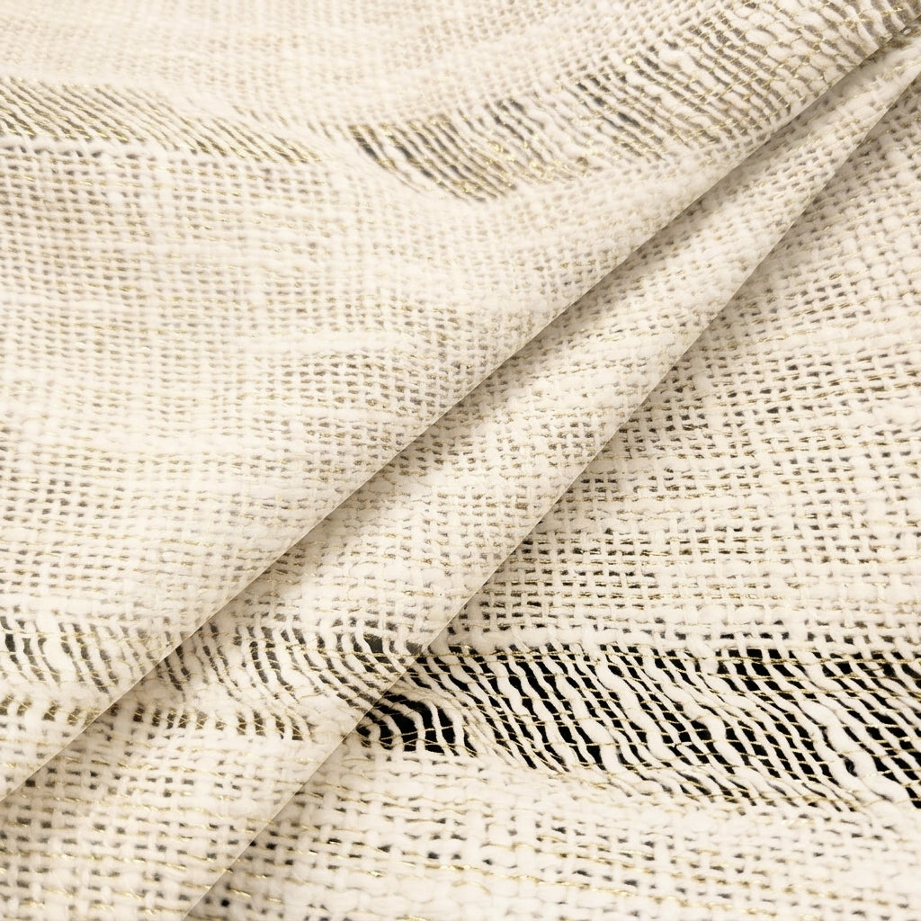 Beige Thread Work Jute Fabric - EC15486