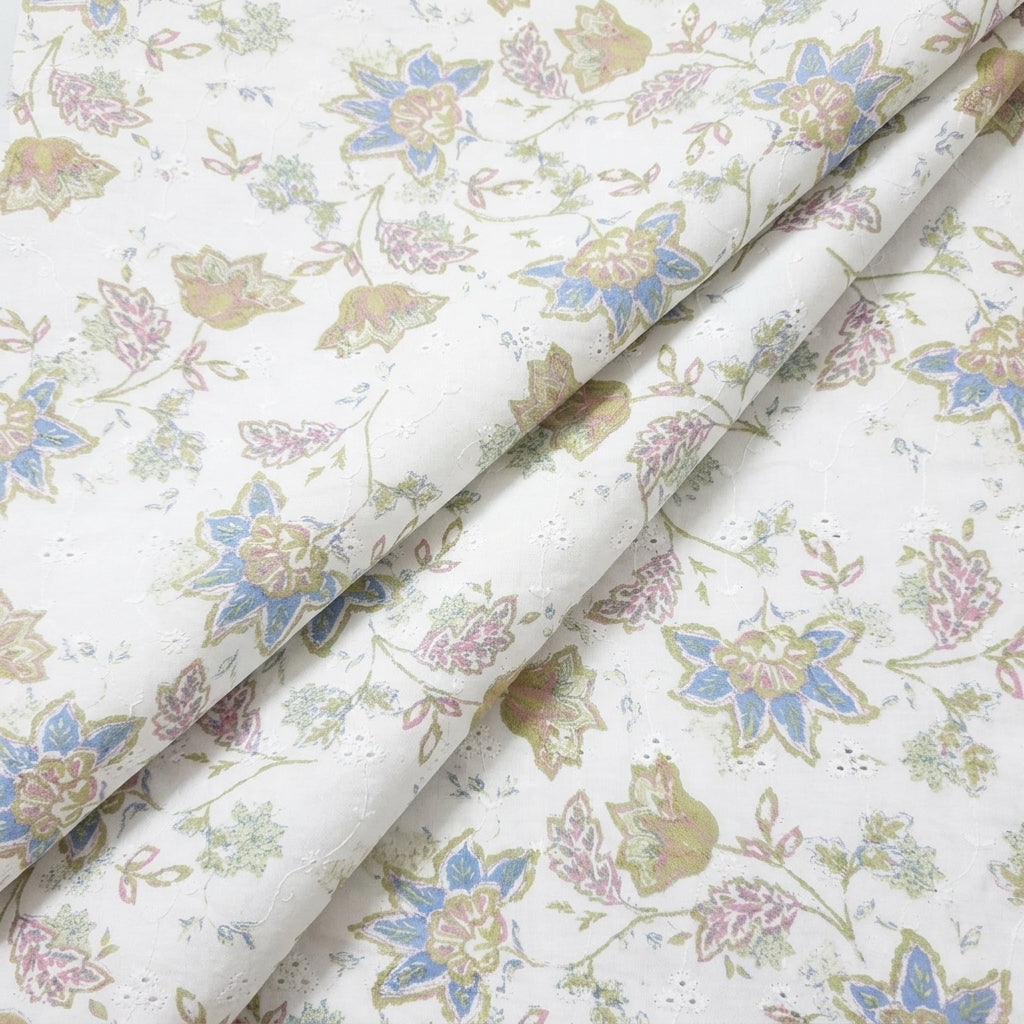White Hakoba Cotton Fabric - EC15616 - EC15616 - folds