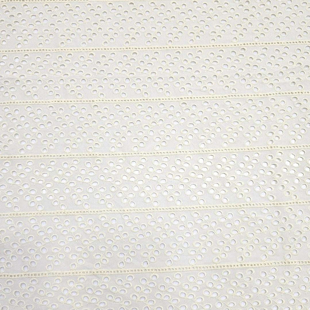 Abstract Cutwork Cotton Fabric