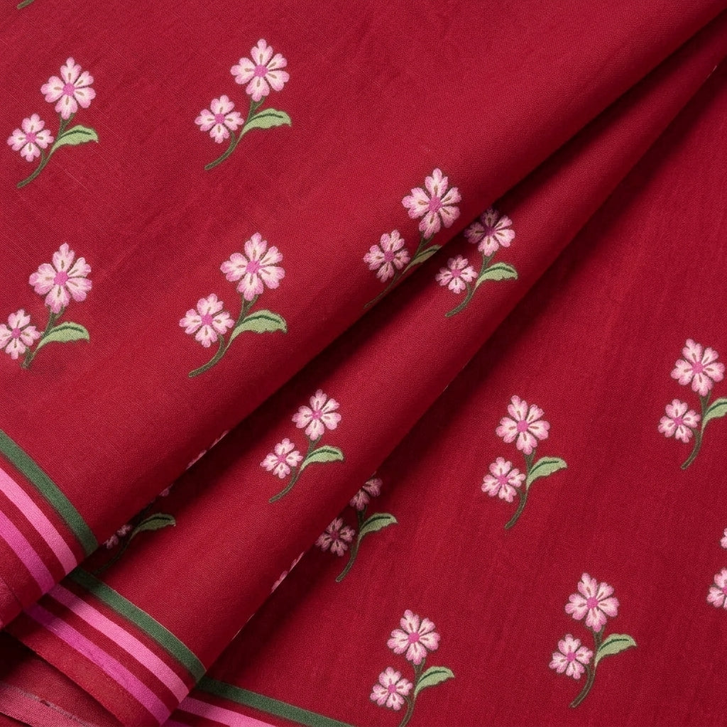 Floral Cotton Fabric - EC15922 - folds