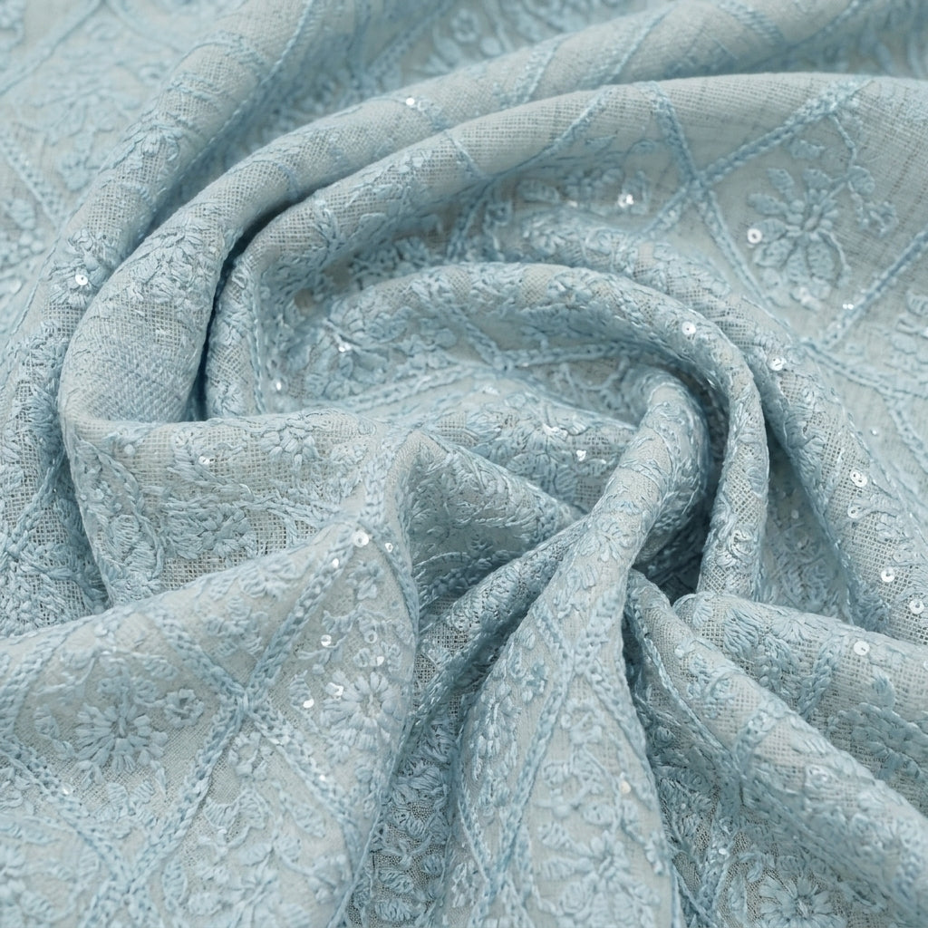 Embroidery Georgette Fabric - EC15945 - Swirl