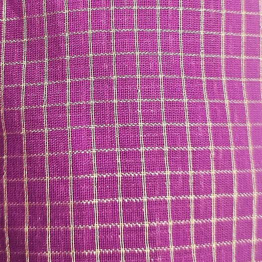 Rani Pink Zari Checked Chanderi Fabric - EC15973 - EC15973 - Flat fabric