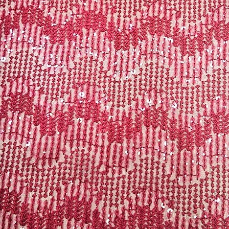 Pink Embroidery Net Fabric - EC15995 - EC15995 - Flat fabric