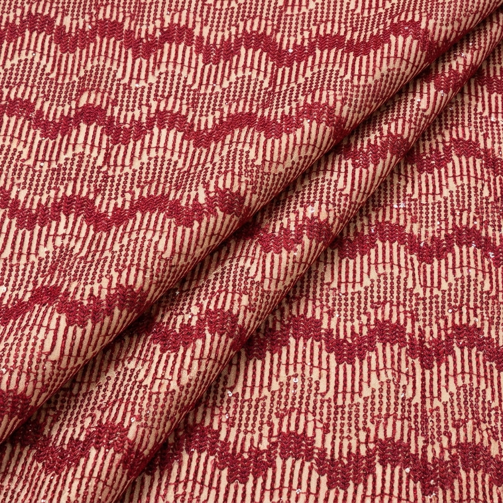 Folded Embroidery Pink Embroidery Net Fabric