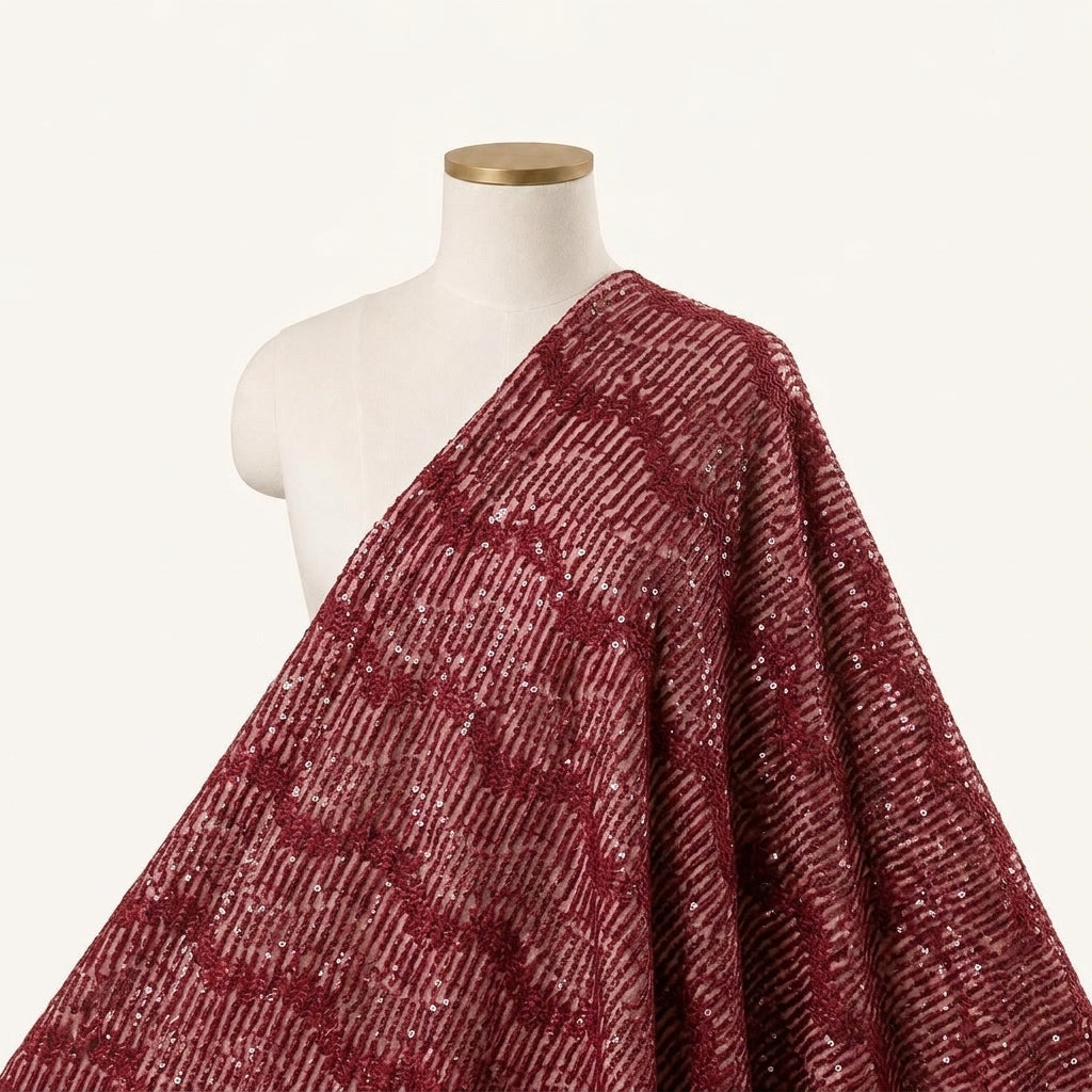 Embroidery Pink Embroidery Net Fabric Draped as a saree