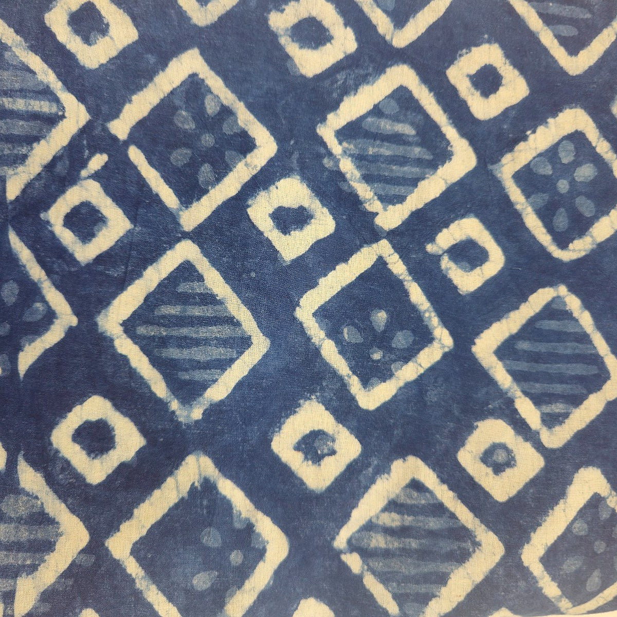 Indigo Ajrakh Cotton Fabric - EC16128