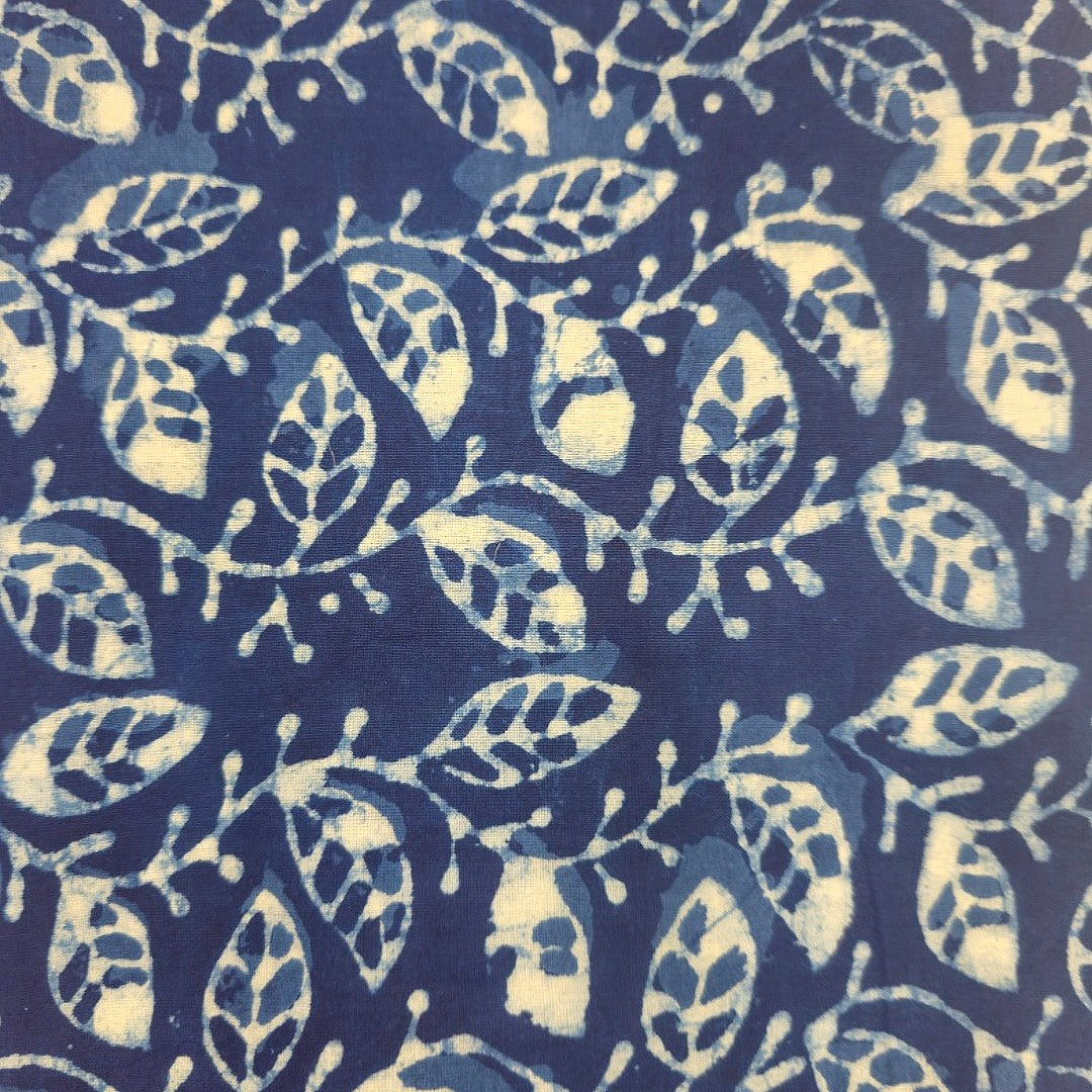 Indigo Floral Cotton Fabric - EC16140