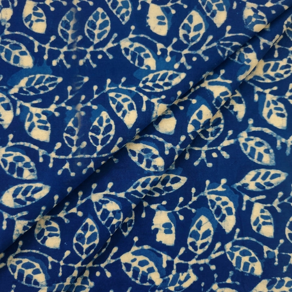 Indigo Floral Cotton Fabric - EC16140