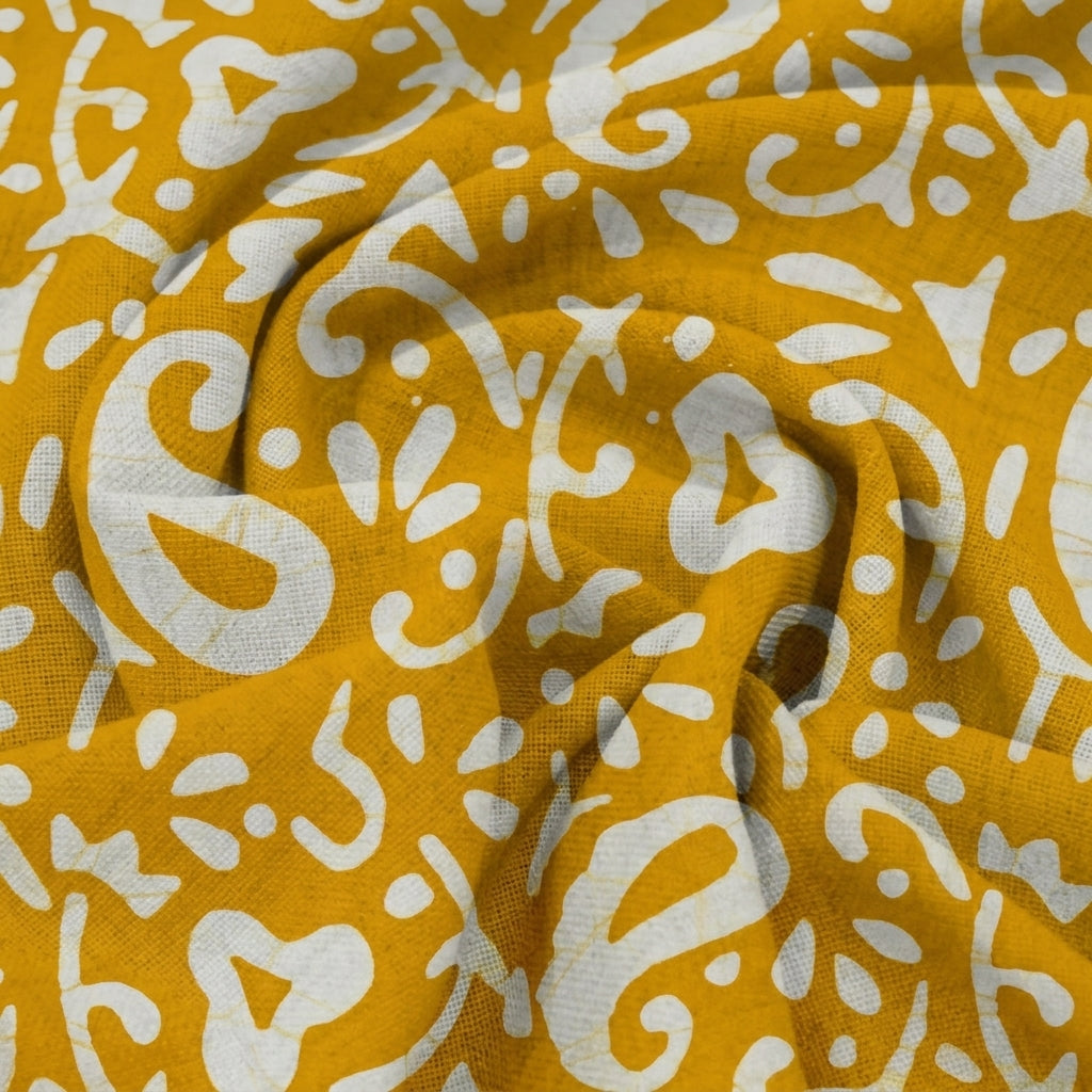 Swirled Batik Yellow Batik Cotton Fabric
