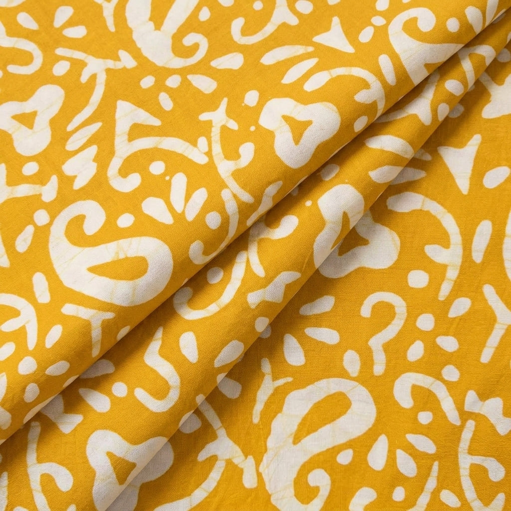 Folded Batik Yellow Batik Cotton Fabric