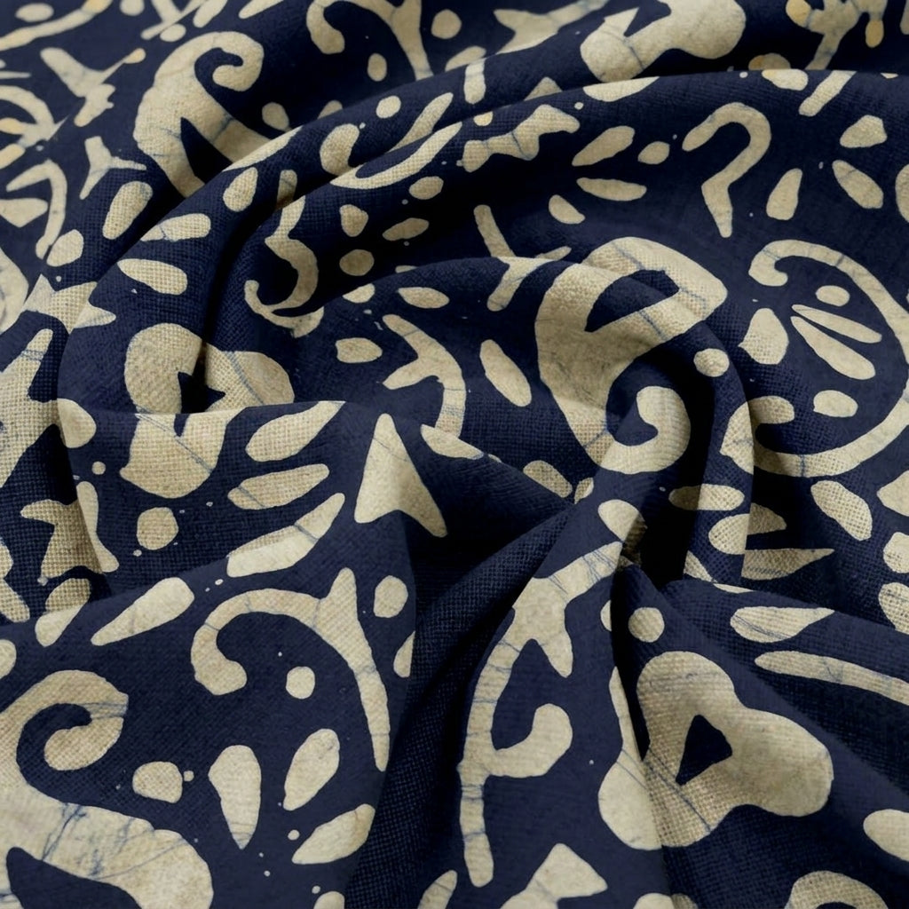 Swirled Batik Indigo Batik Cotton Fabric