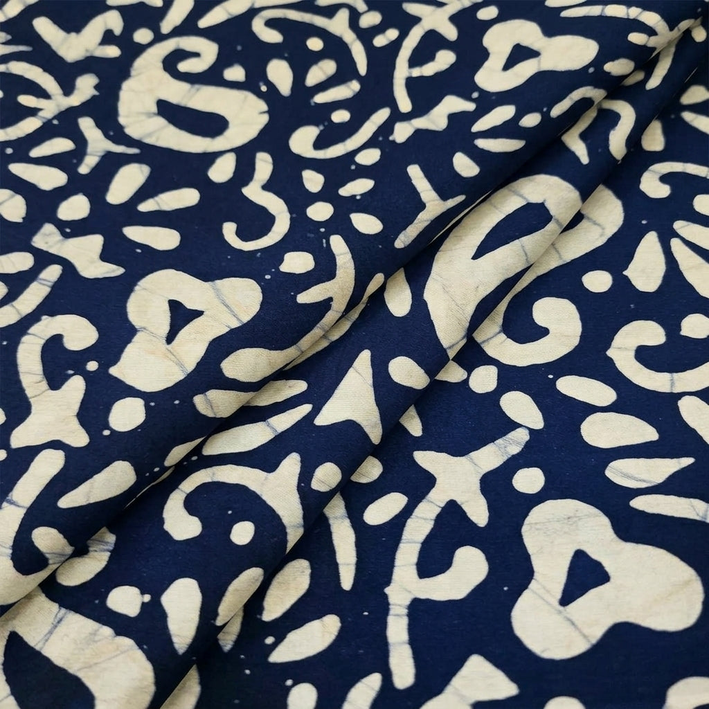 Folded Batik Indigo Batik Cotton Fabric
