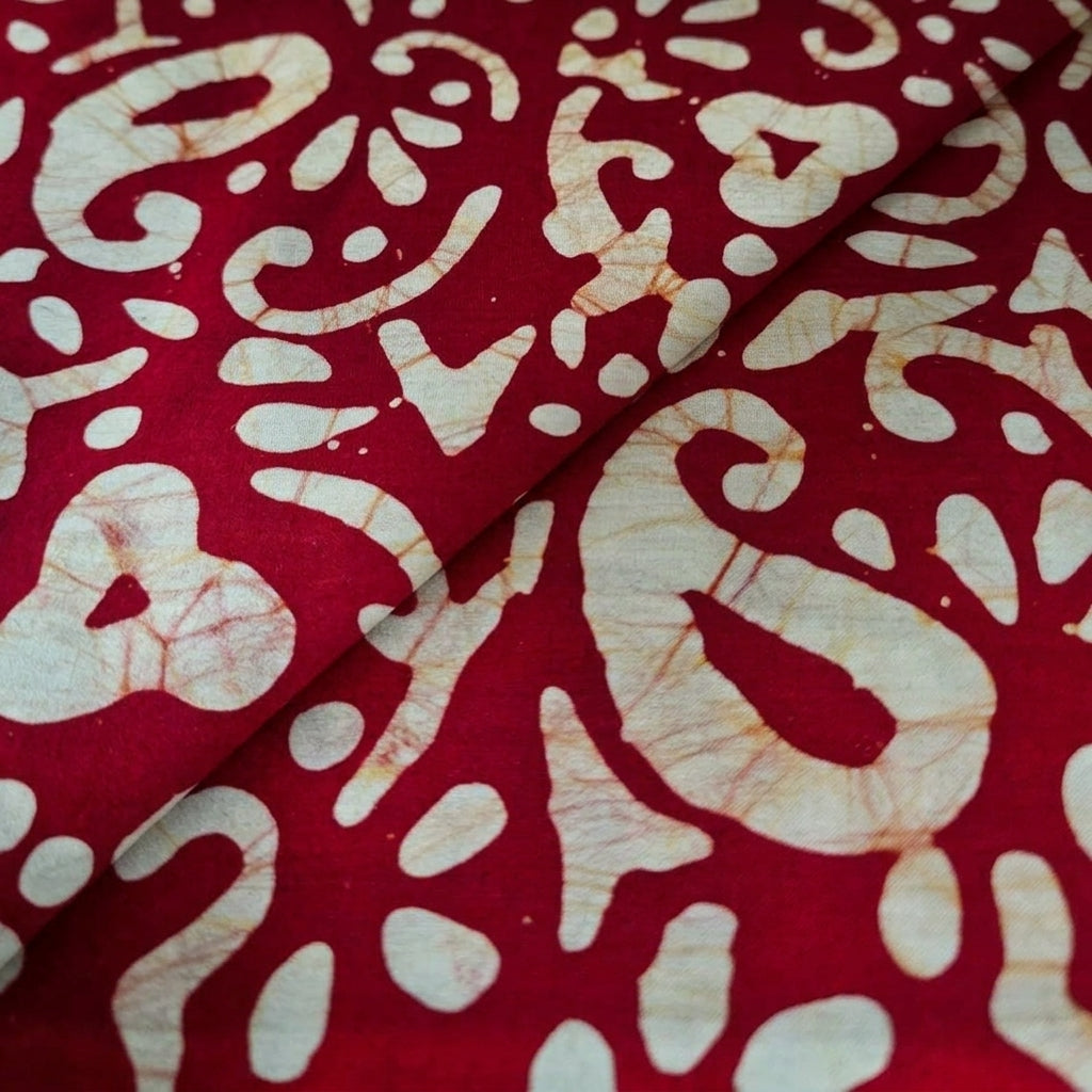 Folded Batik Red Batik Cotton Fabric