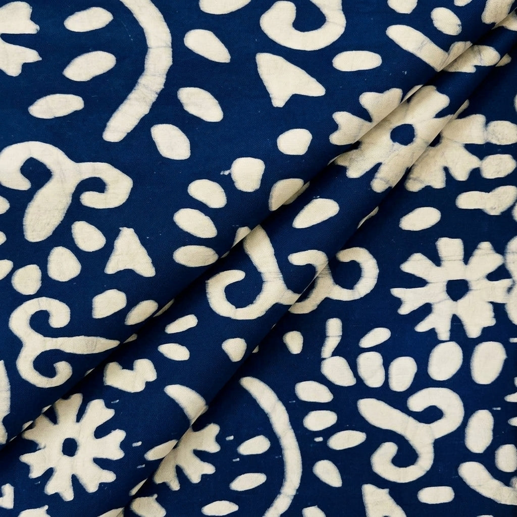 Folded Batik Indigo Batik Cotton Fabric