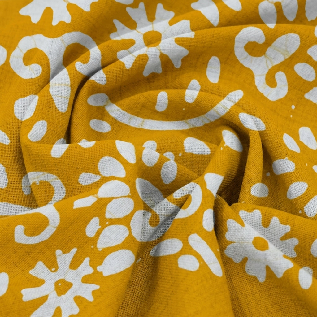 Swirled Batik Yellow Batik Cotton Fabric