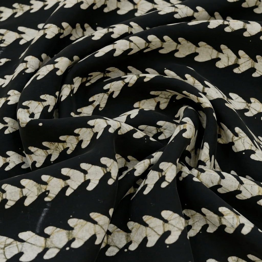 Swirled Batik Black Batik Cotton Fabric