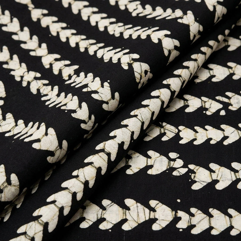 Folded Batik Black Batik Cotton Fabric
