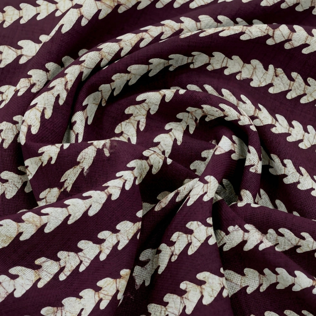 Swirled Batik Wine Batik Cotton Fabric