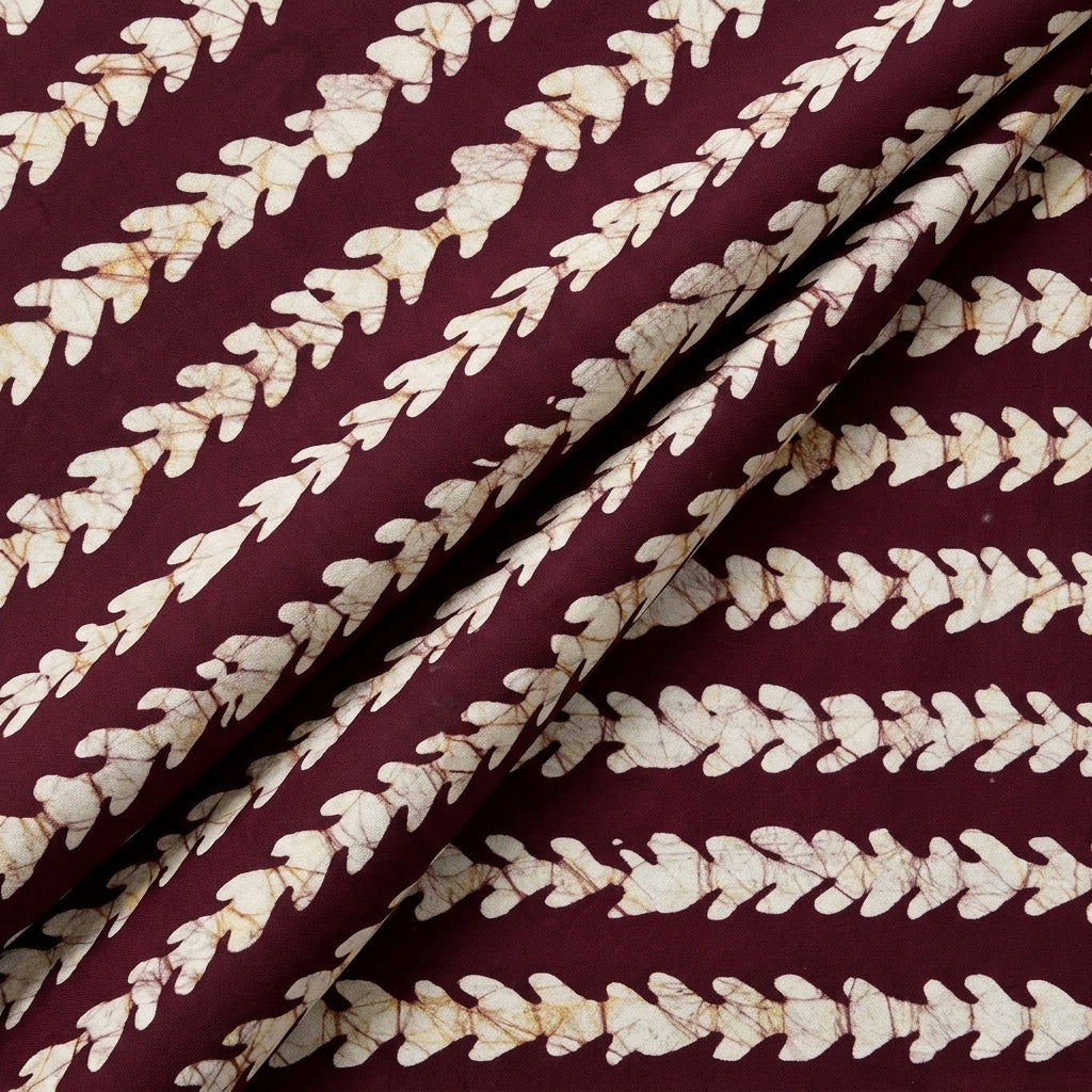 Folded Batik Wine Batik Cotton Fabric