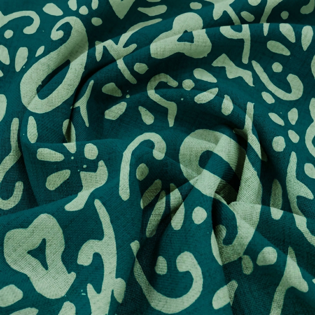 Swirled Batik Green Batik Cotton Fabric