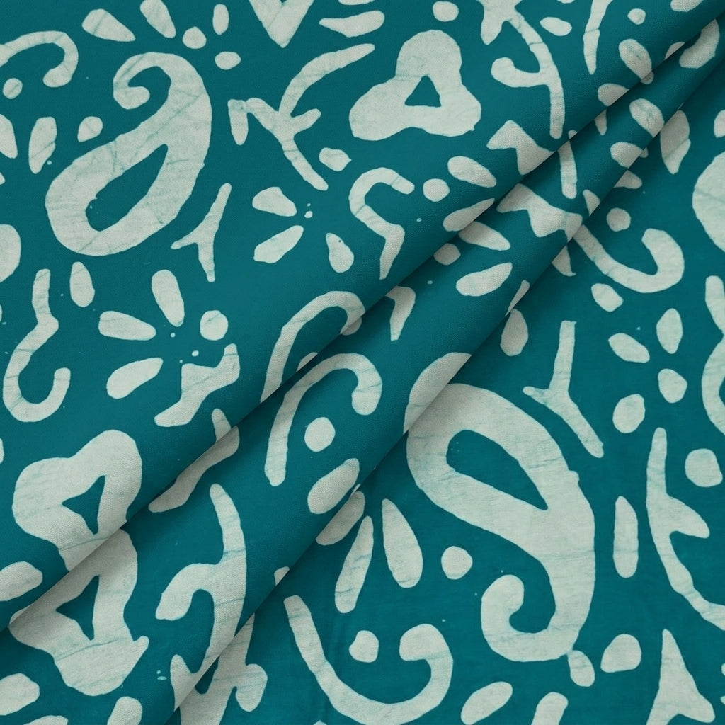Folded Batik Green Batik Cotton Fabric