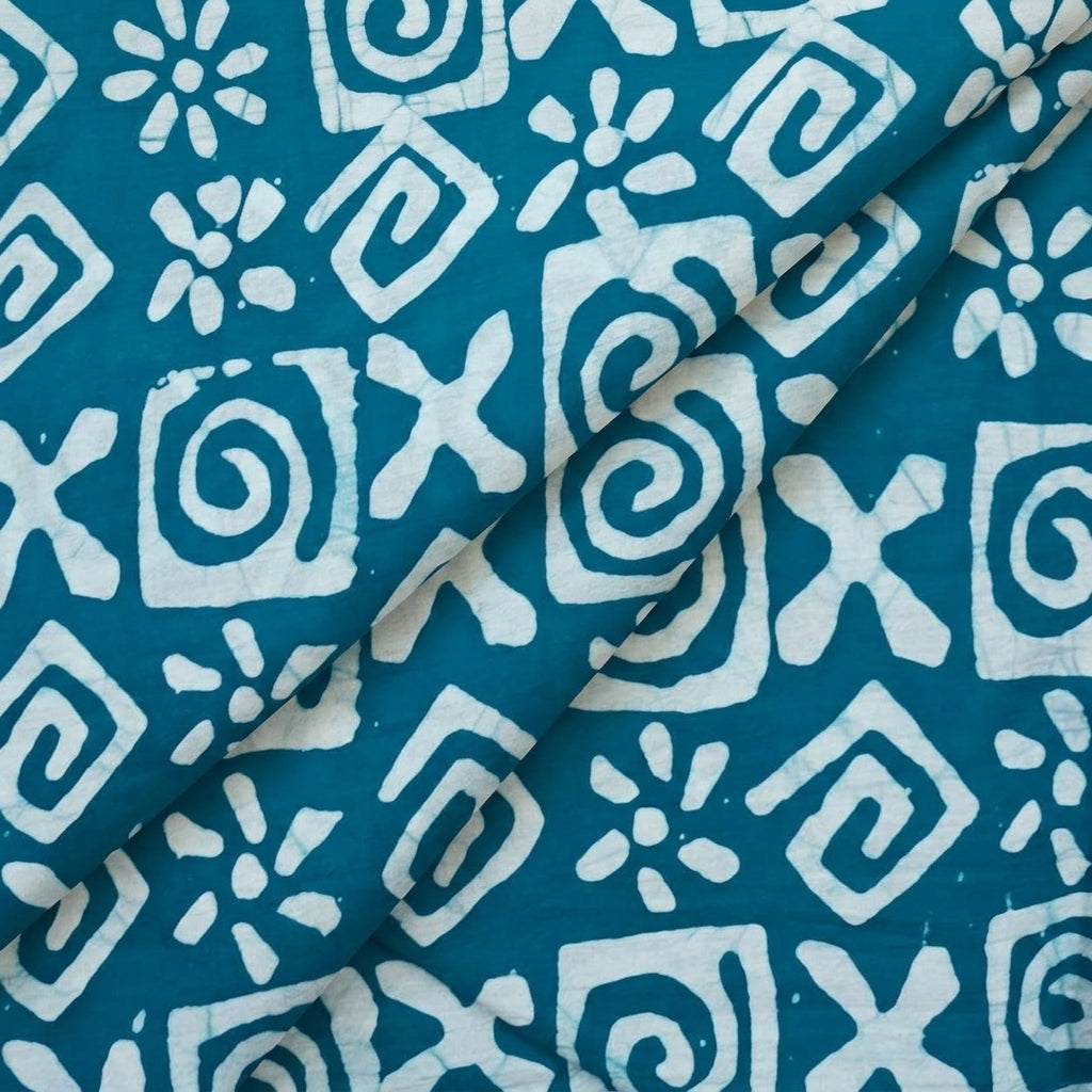 Folded Batik Green Batik Cotton Fabric