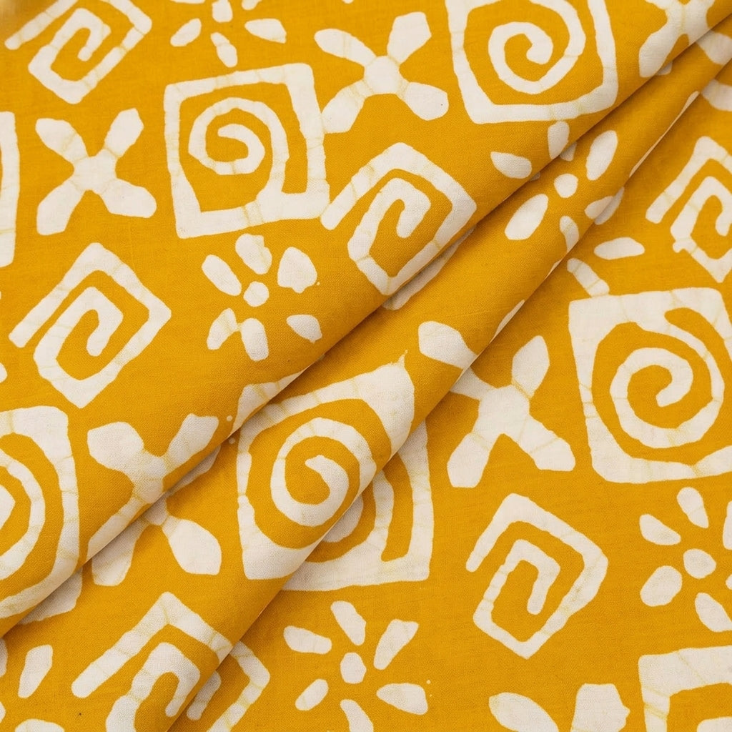 Folded Batik Yellow Batik Cotton Fabric