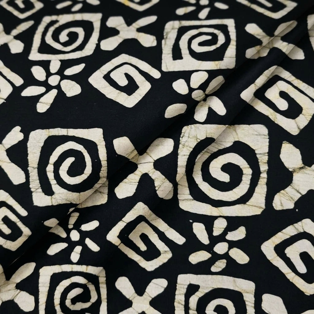 Folded Batik Black Batik Cotton Fabric