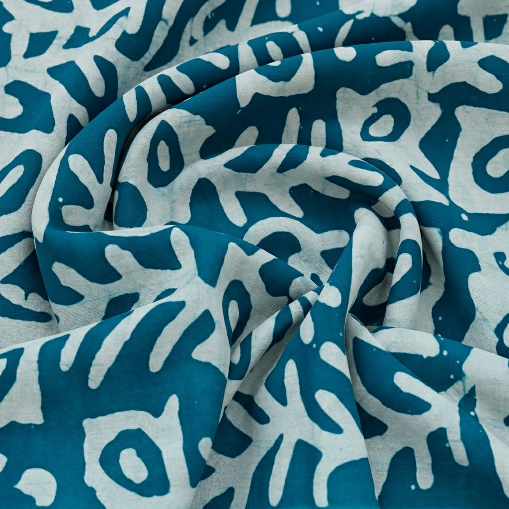 Swirled Batik Green Batik Cotton Fabric