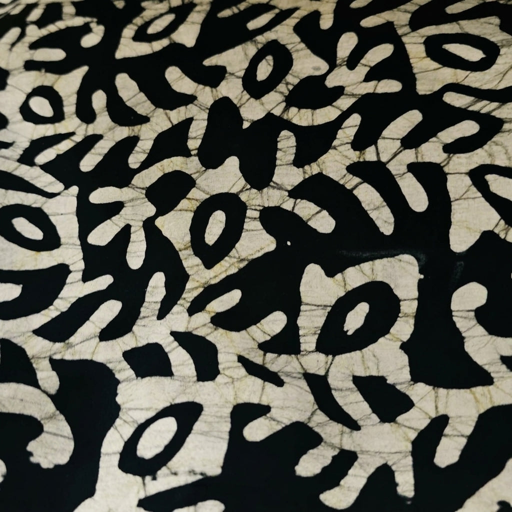 Swirled Batik Black Batik Cotton Fabric