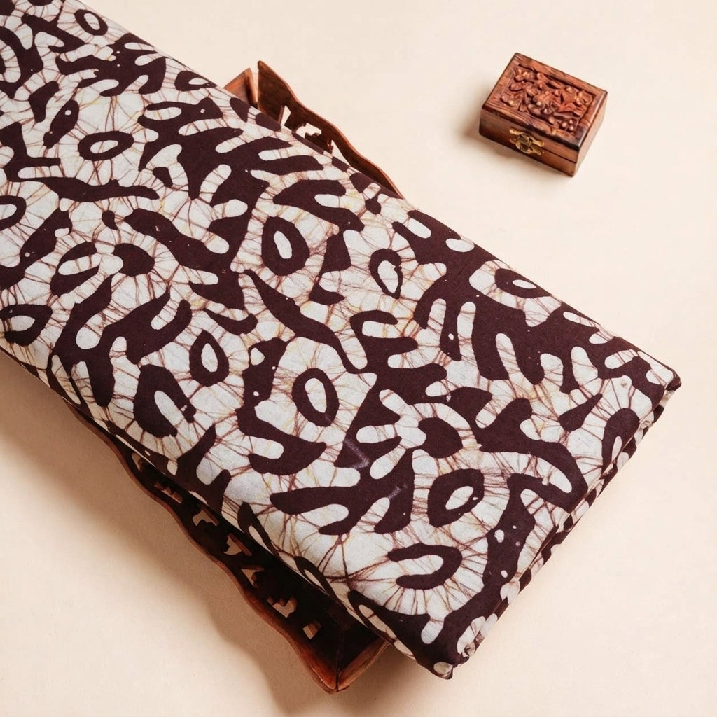 Folded Wine Batik Cotton Fabric Highlighting and Texture