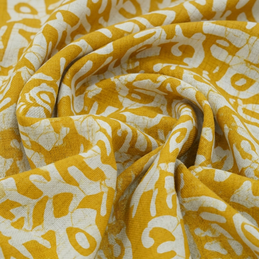 Swirled Batik Yellow Batik Cotton Fabric